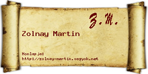 Zolnay Martin névjegykártya