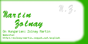 martin zolnay business card